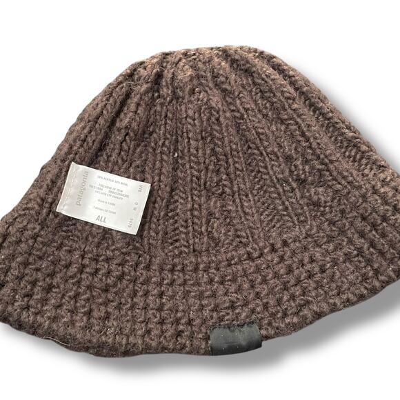 Patagonia Wool Blend Beanie Hat Brown Cable Knit Crochet Skull Cap 29045 Unisex - Picture 9 of 12